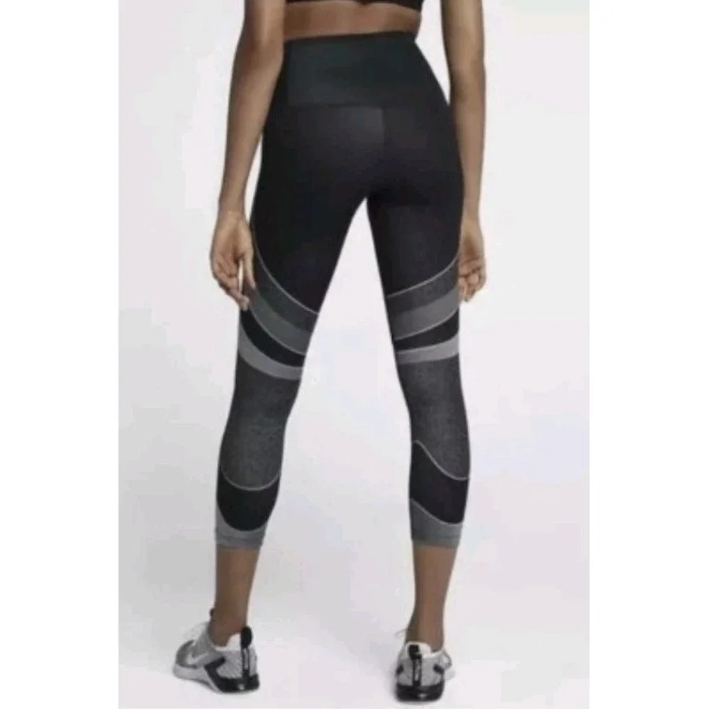 Nike Zonal Strength Sculpt Power Lux High‎ Rise Leggings Black Gray Sz XS Womans